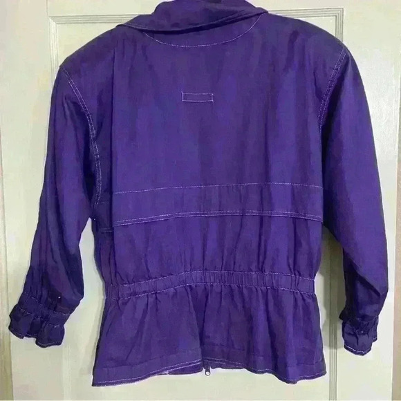 Towne by London Fog Women’s Utility Jacket Size S Purple Silver Lightweight Fall - Picture 5 of 13
